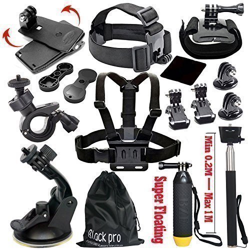 Black Pro GoPro  Basic Common Outdoor Sports Kit (13 Items)